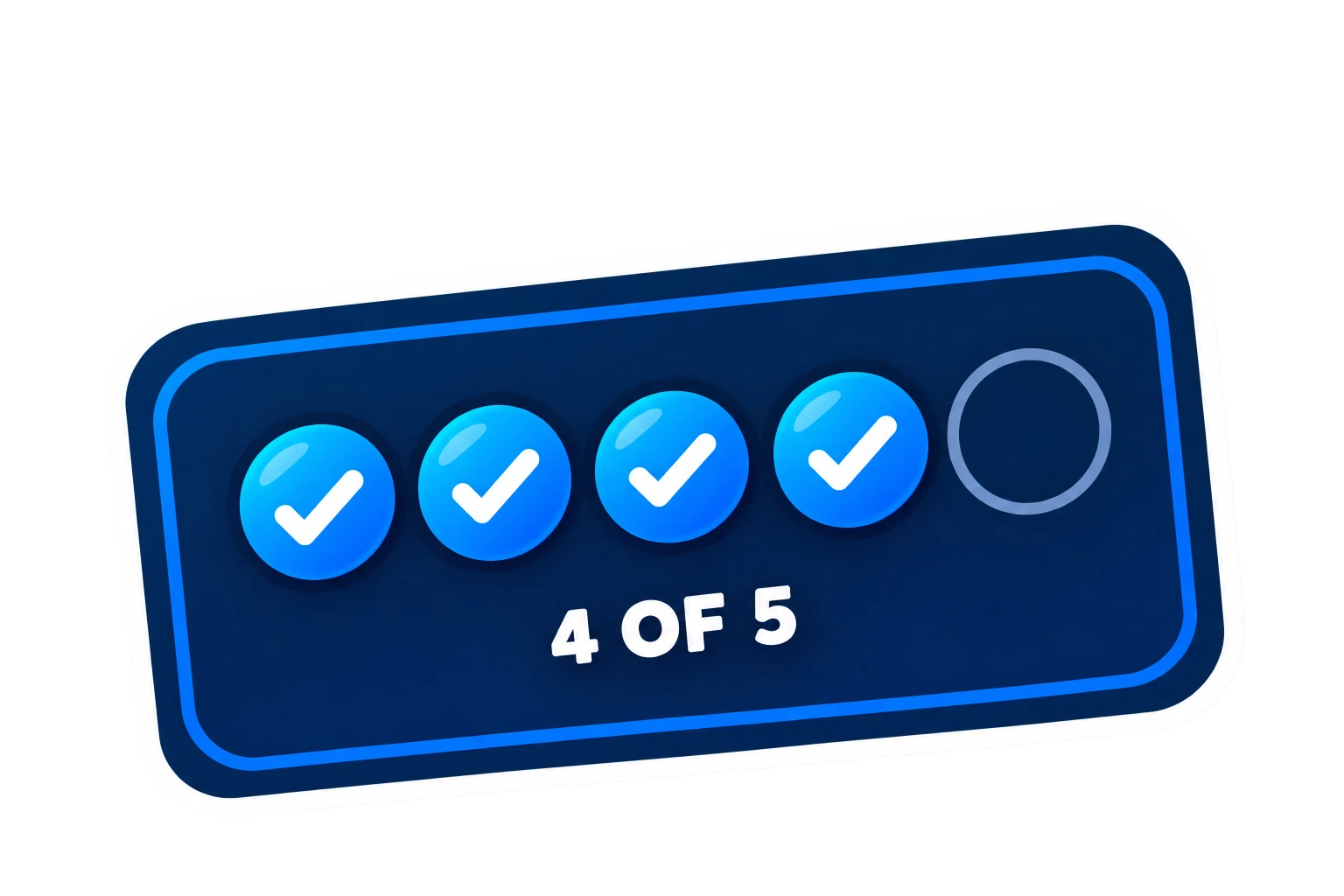 Digital punch card showing four of five punches completed
